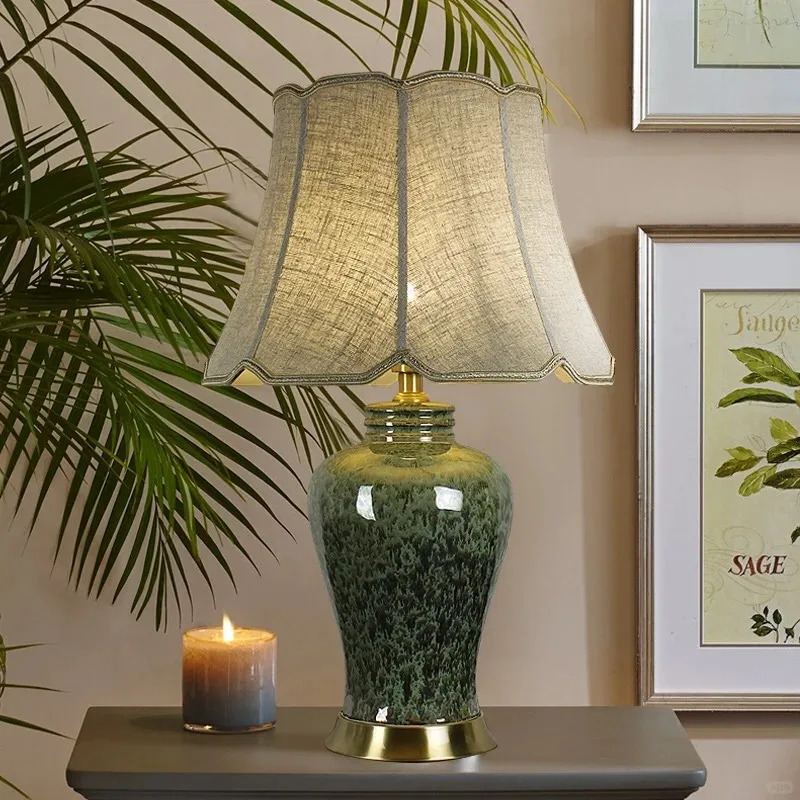 

Factory Wholesale Ceramic Base Decorative Lighting Table Lamp Living Room Study Bedroom Bedside Desk Lamp