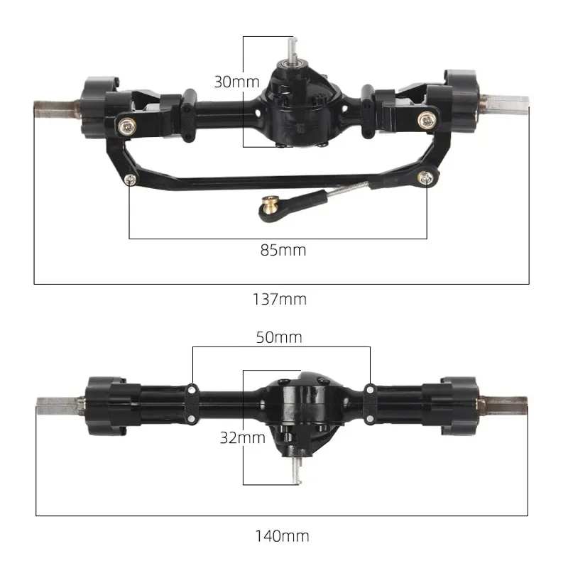 WPL C14 C24 C24-1 C34 C44 B14 B24 1/16 Front and Rear Portal Axle with Metal Drive Shaft RC Car Upgrade Parts