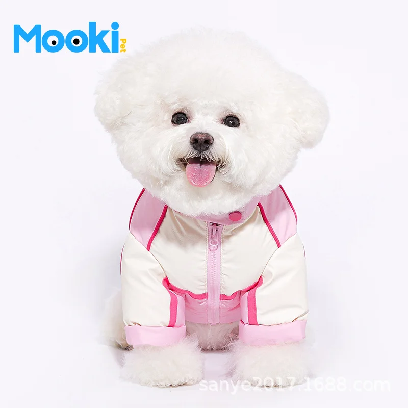 Mookipet Sweet Cool Motorcycle Down Jacket warm waterproof fashionable Pet Cat dog Clothes for Puppy Small medium dog