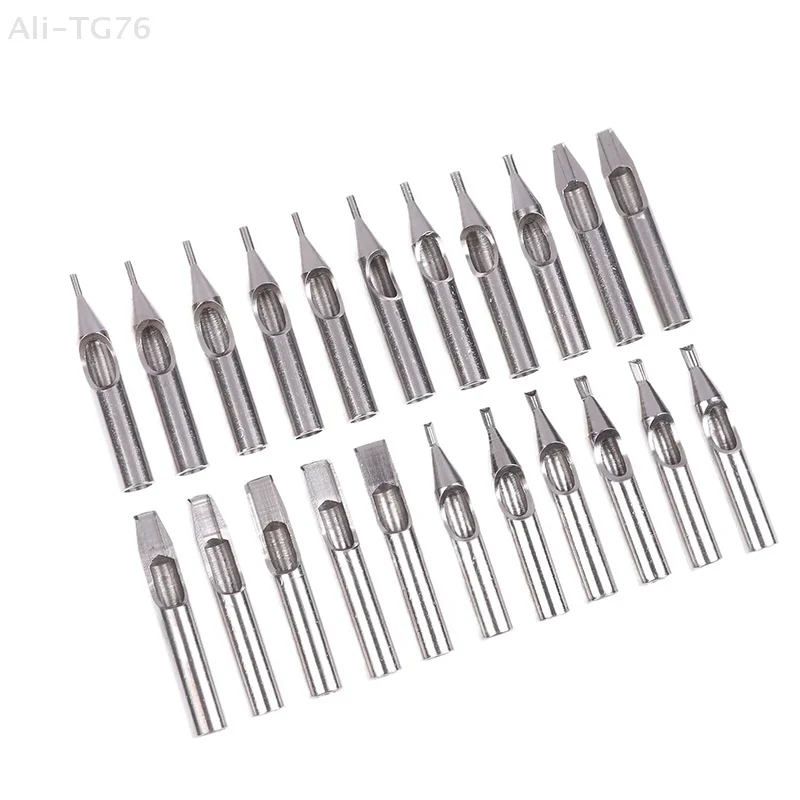 

22pcs Tattoo Tips Full Set Stainless Steel Body Art Needle Tips Shader Liner Nozzle for Tattoo Artists Needles Accessories