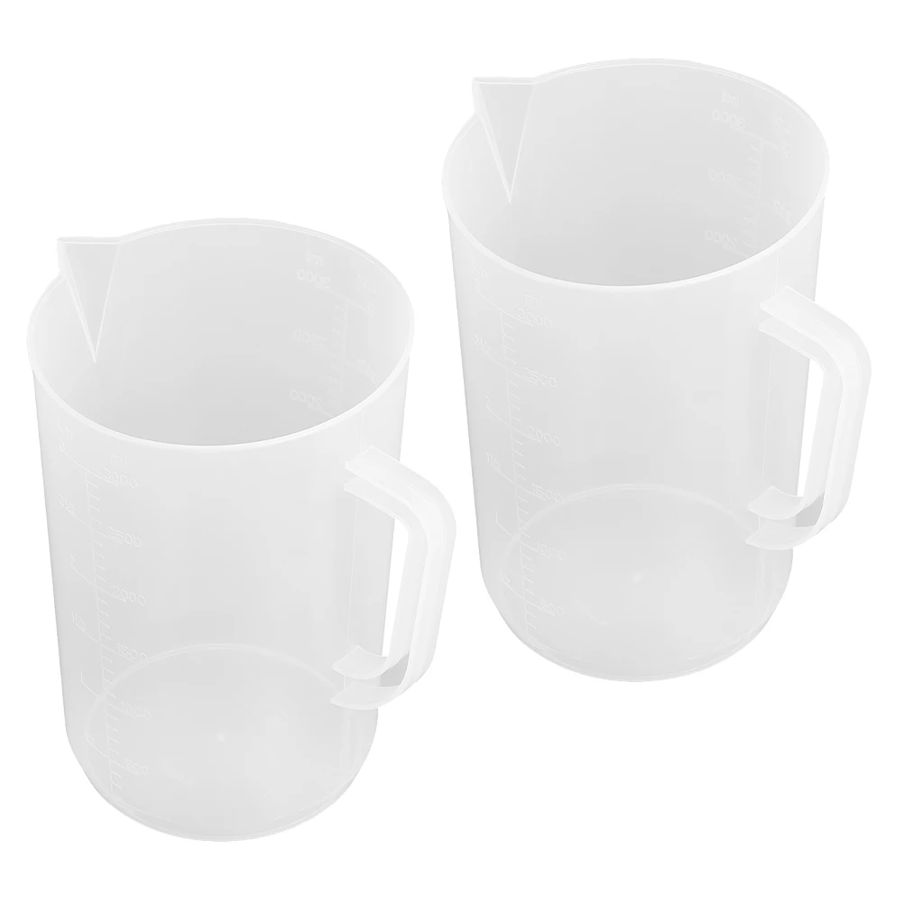 2 قطعة أكواب قياس بلاستيكية شفافة سعة كبيرة حاويات توزيع سائل زيت السيارات لمحرك السيارة الدقيق #5