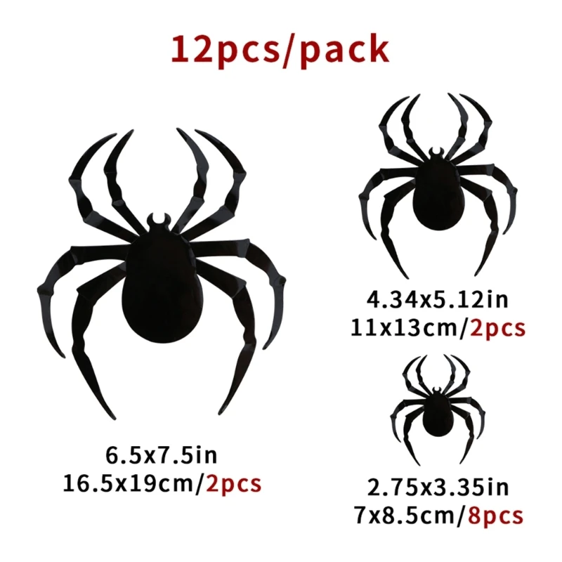 DIY 3D Dơi Trang trí Halloween Bộ nhãn dán PVC Dơi Nhện