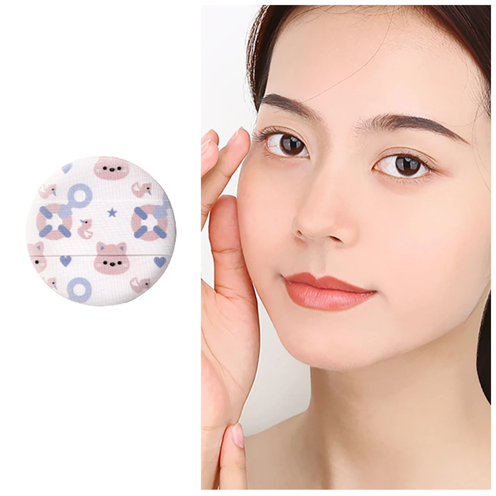 Almofada de ar de gato de desenho animado, esponja de maquiagem inserida à mão mais ampla para cuidados com a pele facial