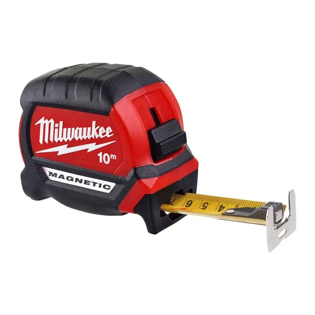 Milwaukee 4932464601/48-22-0110 10m Magnetic Tape Measure 27mm Wide Self-Locking Grip Duty Measuring Ruler for Construction Site