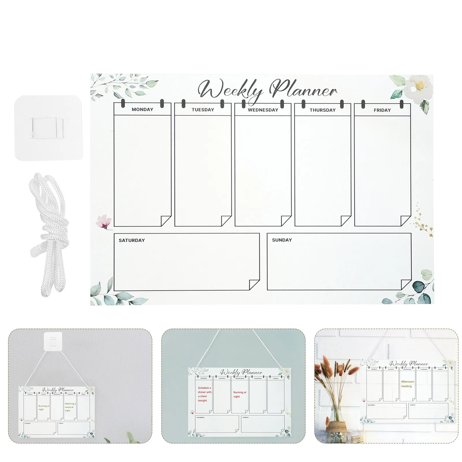 

1Set Transparent Acrylic Message Board Reusable Hanging Memo Board for Home Office School Desktop Writing Reminder Note