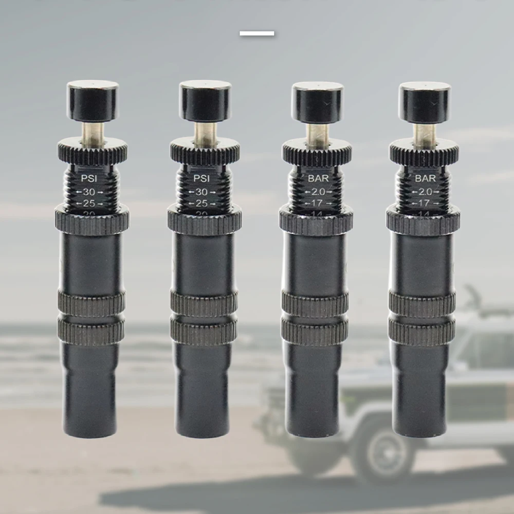 

Adjustable Auto-Stop Tire Deflator Valve Kit 4PCS 10-30 PSI Offroad Air Down Tyre Tool with Cap Car Wheel Deflation Accessories