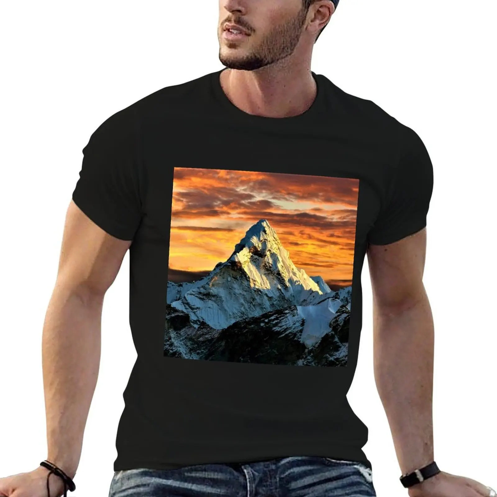 

Mount Ama Dablam at sunset on the way to Mount Everest Matterhorn of the Himalayas color photograph / photography T-Shirt
