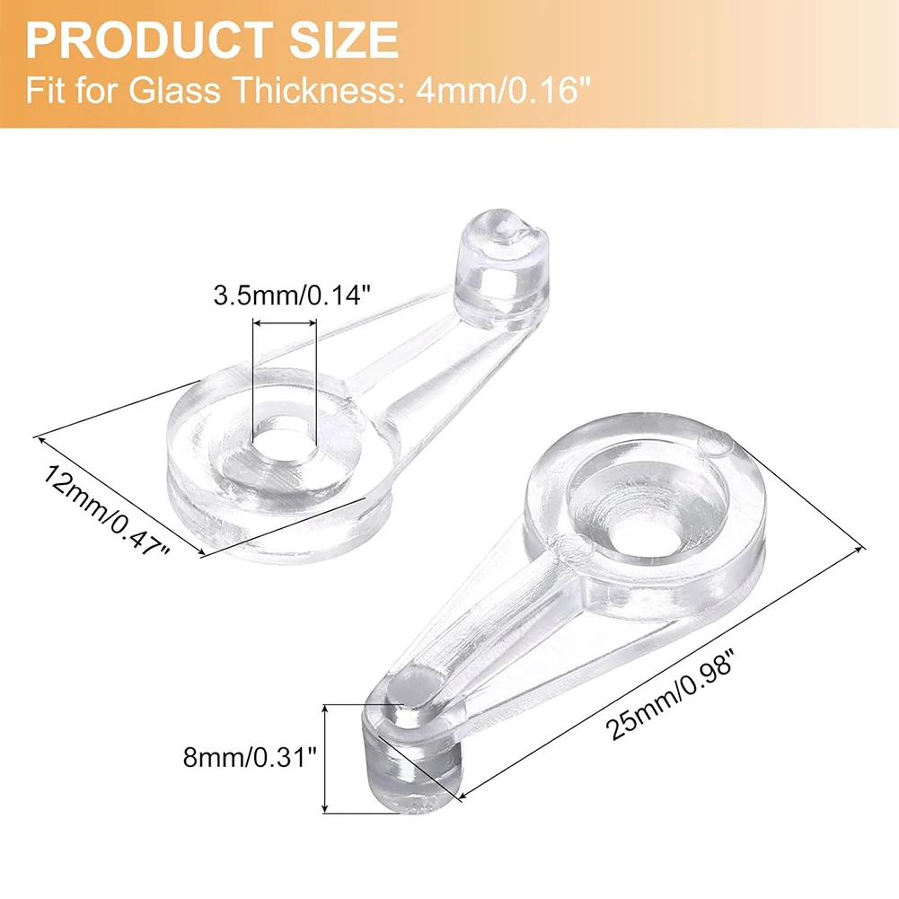 Glass Clamps Plastic Cabinet Clips for Easy To Use Firmly Hold Glass Retainer Clips Kit Metal Mm Plastic Glass Panel