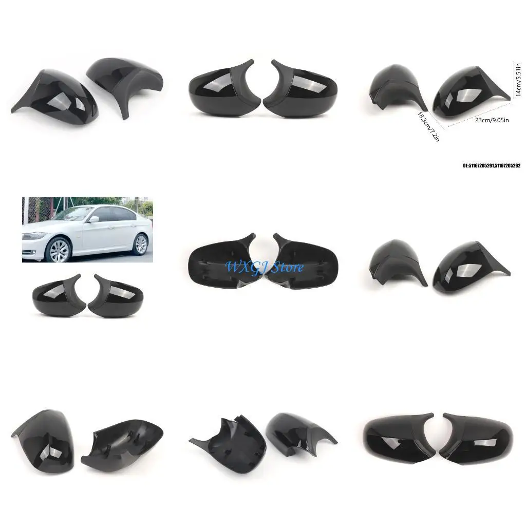 

37JE Plastic Replacements Mirror Housing Strong Plastic Side Mirror Shell Replace 51167205291 51167205292 for E90 E91 E92 E93