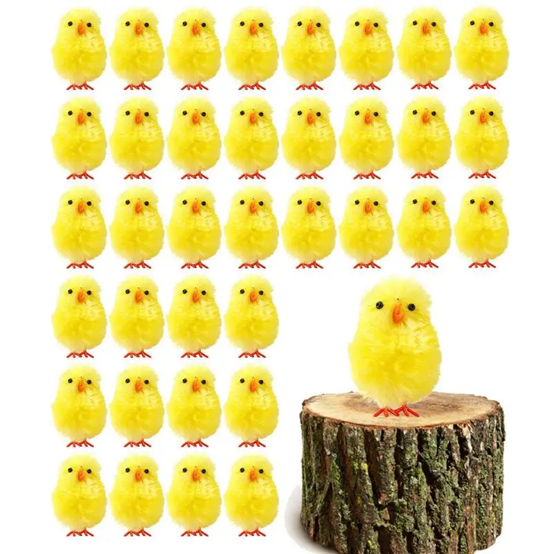 

Mini Easter Chicks 36pcs Novelty Chick ToysStuffed Animal Fluffy Chicks DIY Easter Bunny Decoration Toys For Kid Games Accessory