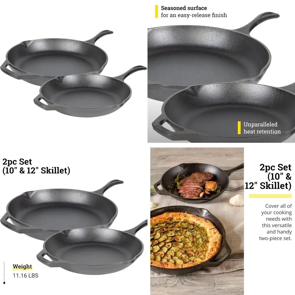 

Non-Stick Cookware Set, 2-Piece Skillet Collection with 10 and 12 Inch Pans, Ideal for Home Chefs and Culinary Enthusiasts