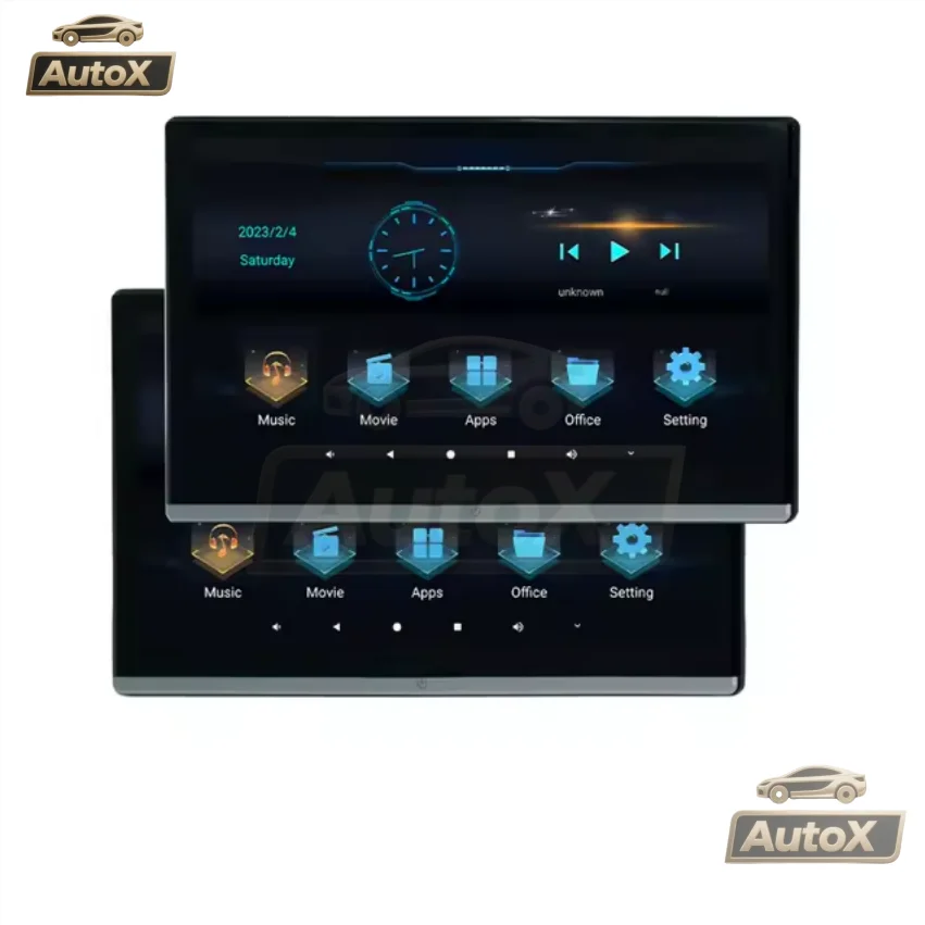 Auto X 13.3 inch IPS Touch Car Headrest Monitor 4K Video Player Android 11 Wifi Game Remote Control HD MI IR AV FM USB RAM 2G/32