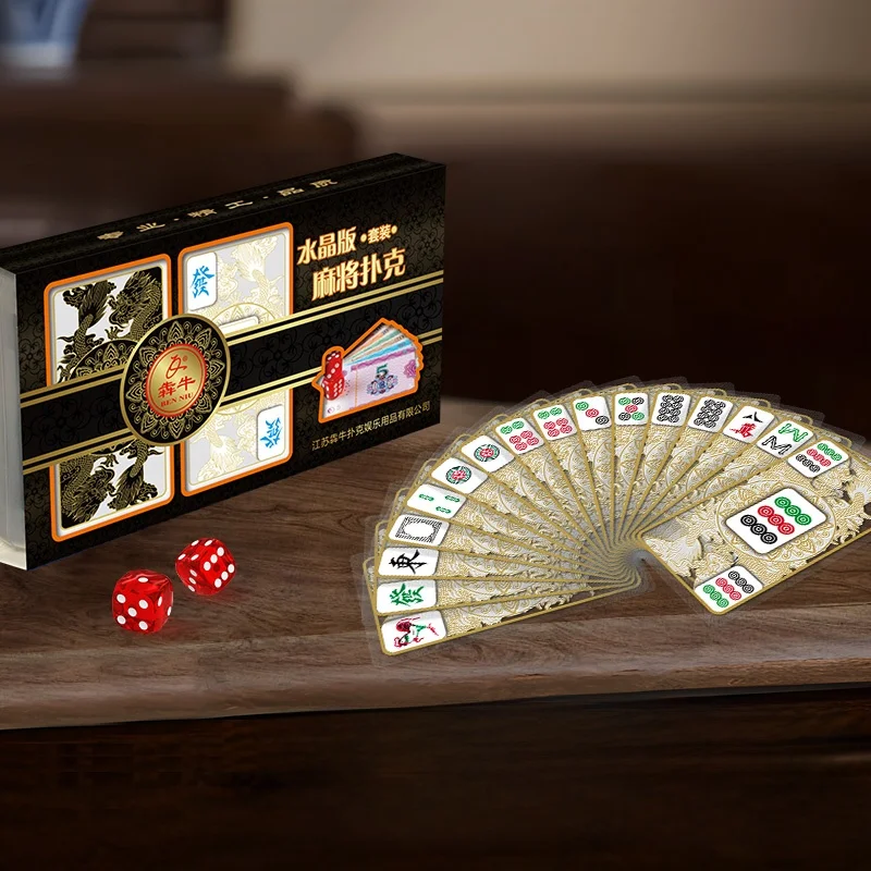 travel-quiet-pvc-plastic-waterproof-mahjong-set-148-cards-traditional-home-use-poker-game-set-tourist-pack-noise-reduction