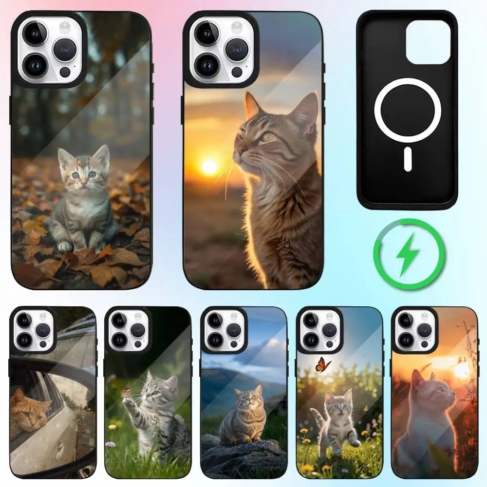 

Tabby Cat Cute Paw Phone Case For iPhone17,16,15,14,13,12,11 Plus,Pro Max Magnetic Magsafe Wireless Charging