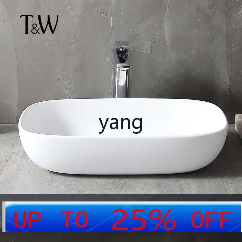 

LTT artificial stone counter basin hand wash household oval bathroom balcony basin