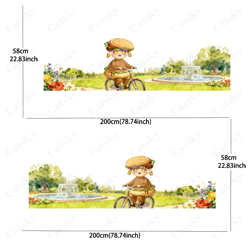 Creative pattern stickers for lamb who loves to eat hamburgers, fashionable stickers on car body and door sides, two pieces of d