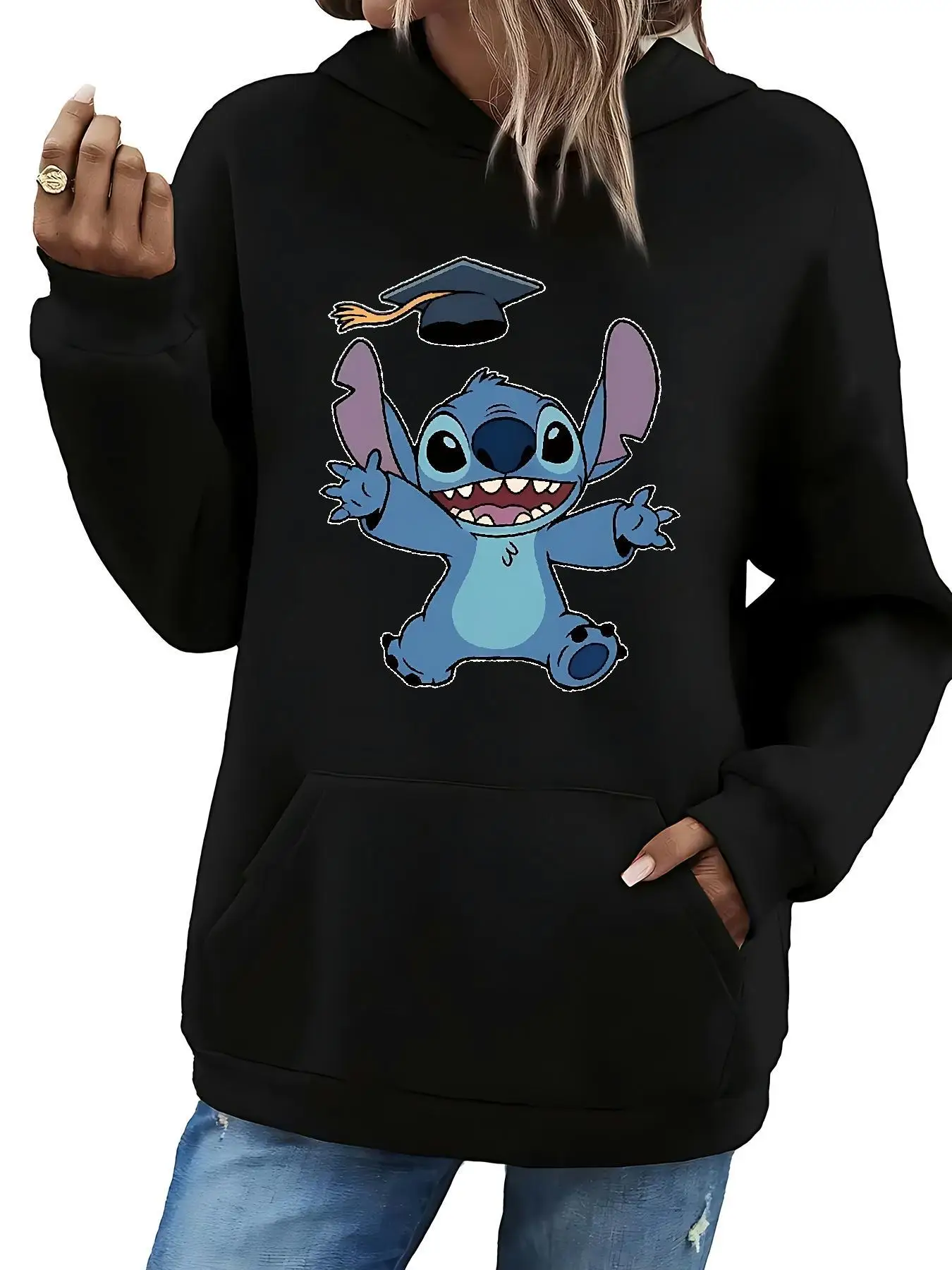 La sudadera con capucha de manga larga para mujer de Disney es adecuada para trabajar compras, hacer ejercicio en casa. Es un top de fitness que es fácil de cuidar