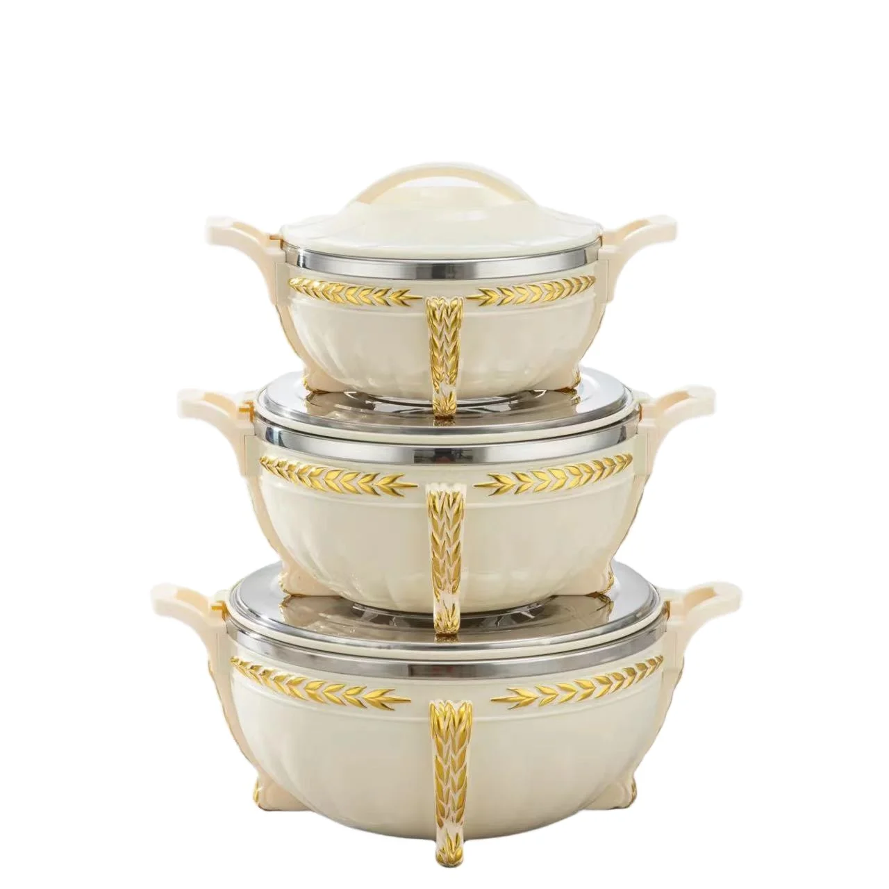 High Quality Modern Jumbo Size Food Warmer Set 3L+7L+10L 3pcs Set Insulated Hot Pot Casserole for Ramadan