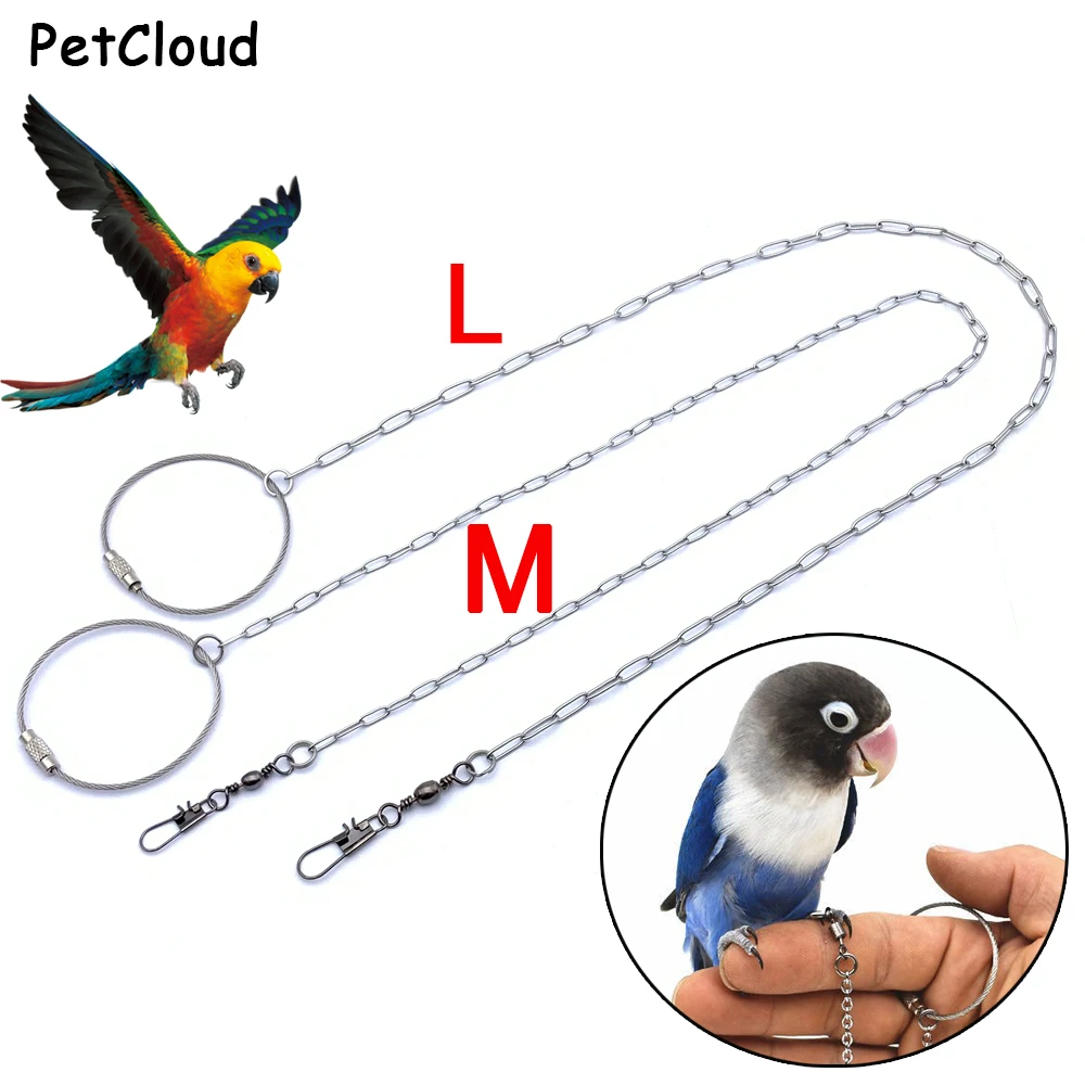 Stainless Steel Birds Training Fly Rope Anti-Bite Parrot Vliegende Training Leash Welded joint Budgie Outdoor Training Supplies