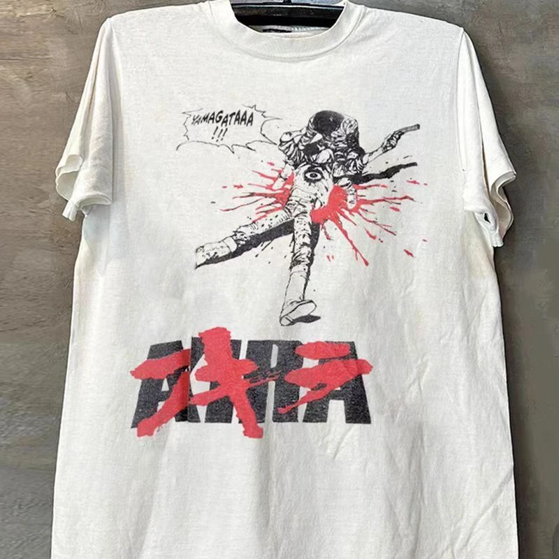 

Akira AKIRA Otomo Keyang оригинальная мужская и женская летняя повседневная футболка с короткими рукавами в стиле манга Cityboy ленивый американский топ в стиле ретро