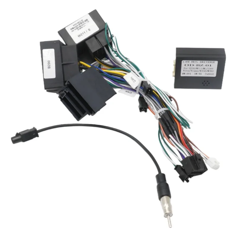 Car Radio Wiring Harness Adapter 3-Head Power Cable For Mercedes-Benz B200 Viano Vito E-Class W211 2005-2010 OD-BZ-01