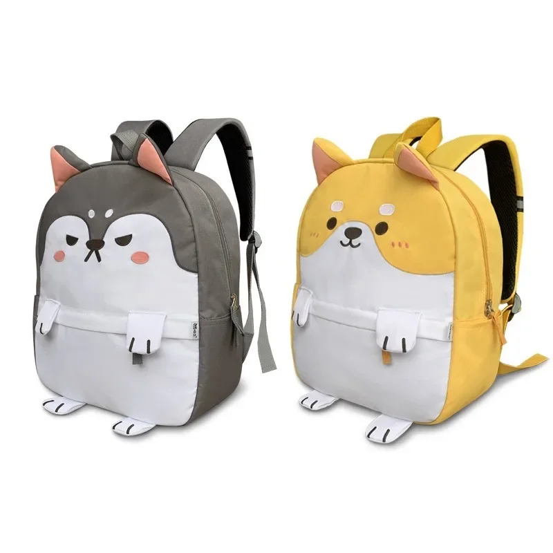 Shiba inu corgi husky cão lona bonito dos desenhos animados impressão mochila moda feminina pacote de ombro estudante saco escolar portátil mochila