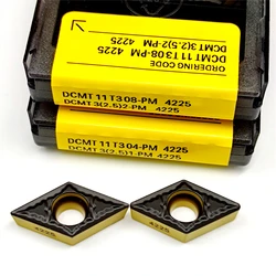 Herramientas de torneado externo DCMT070204 DCMT11T304 DCMT11T308 PM4225 DCMT PM 4225, inserto de carburo, cortador de torno, inserto de torneado