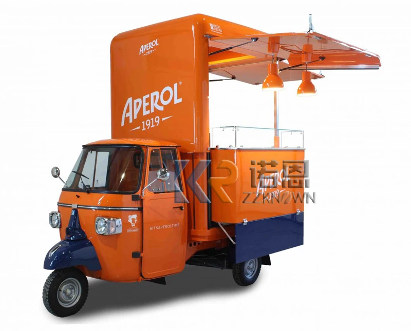 

Gasoline Tuk Tuk Piaggio Ape Truck Coffee Kiosk Cart Fast Food Vending Tricycle Piaggio Ape Espresso Trailer For Sale