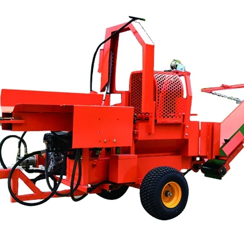 Firewood Processor Machine 20 Ton Honda Log Splitter 20HP Engine 4-Way Splitting CE Certified Commercial Wood Cutting