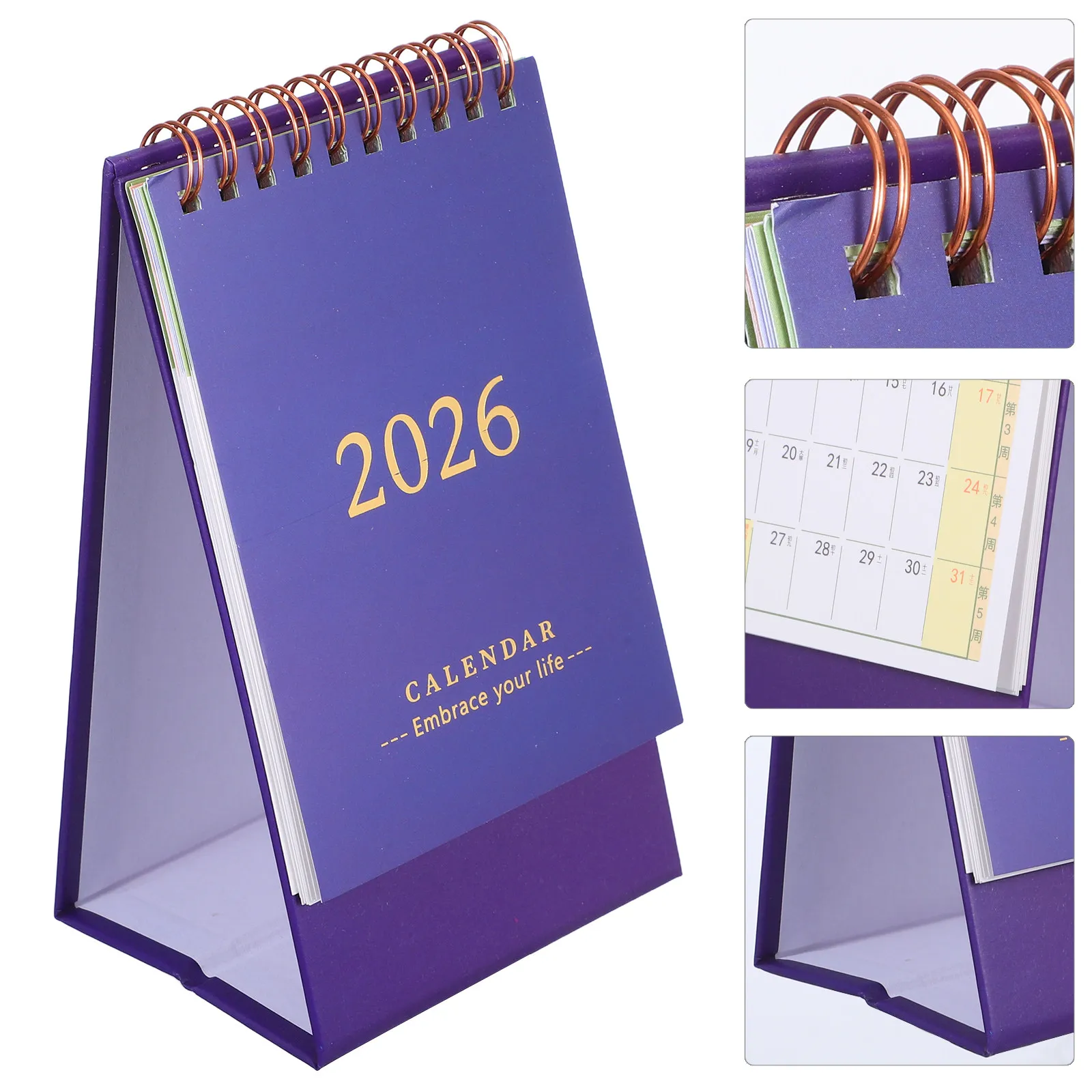 2026 Standing Desk Calendar Flip Daily Planner Coil Binding Thick Paper Minimalist Office Home Time Management Tool Monthly