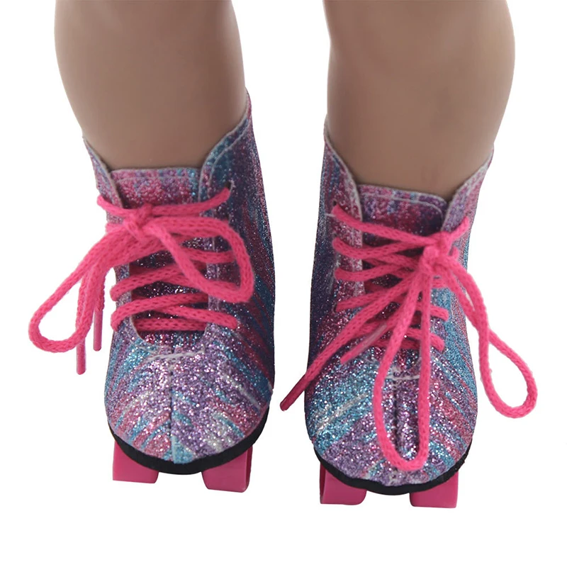 8 ซม.ตุ๊กตา Roller Skates สําหรับตุ๊กตาอเมริกัน 18 นิ้ว LACE-up น่ารัก Roller Skates รองเท้ารองเท้าสําหรับ 43 ซม.ทารกแรกเกิดและ OG, ตุ๊กตาสาว DIY