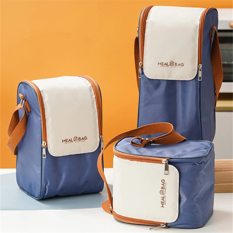 Portable Thermal Lunch Box Bags Bento Storage Handbags Kid School Insulation Food Meal Pouch for Picnic Leak Proof Cooler Bag