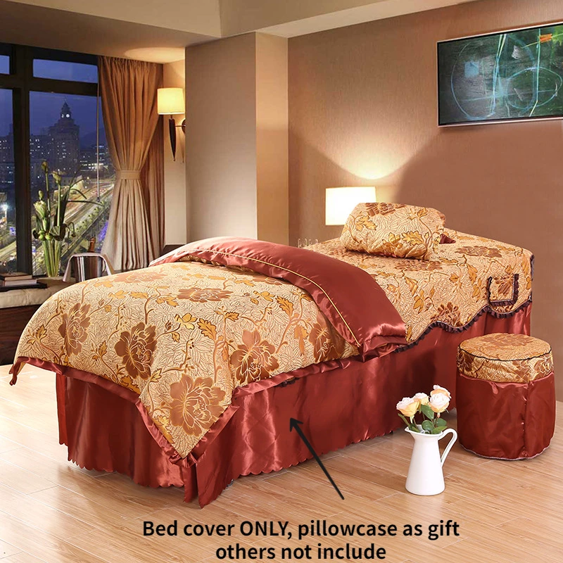 Skin-Friendly Bed Cover for Beauty Salon, Massage Table Sheet, Full Cover Skirt with Hole, Bed Sheet, SPA Bedspread, with hole