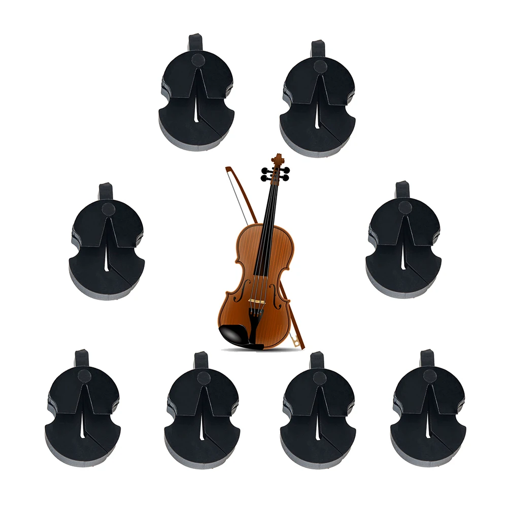 8Pcs Violin Mute Rubber Mute Fiddle Mute Violin Practice Mute for 3/4 4/4 1/2 1/4 1/8 Violin,Black