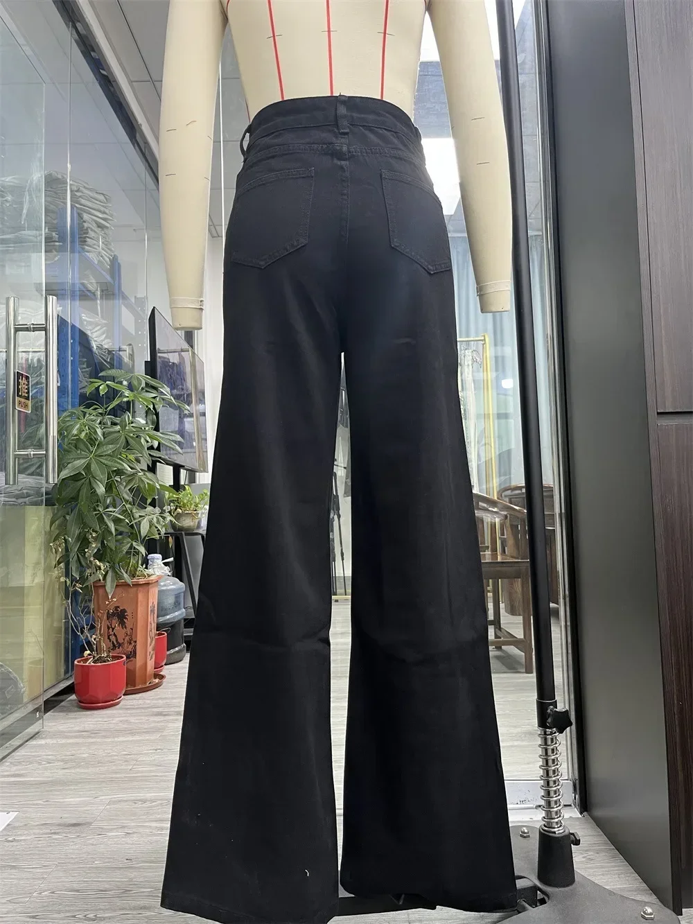 Denim rechte broek dames vintage jeans hoge taille gewassen noodlijdende basics enkellange broek 2025, vrouwelijke streetwear
