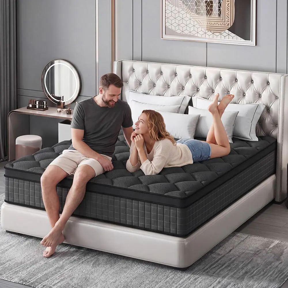 Full Size Hybrid Mattress 14 Inch, Memory Foam and Pocketed Innerspring Hybrid Mattress, Medium for Back Pain, Customized