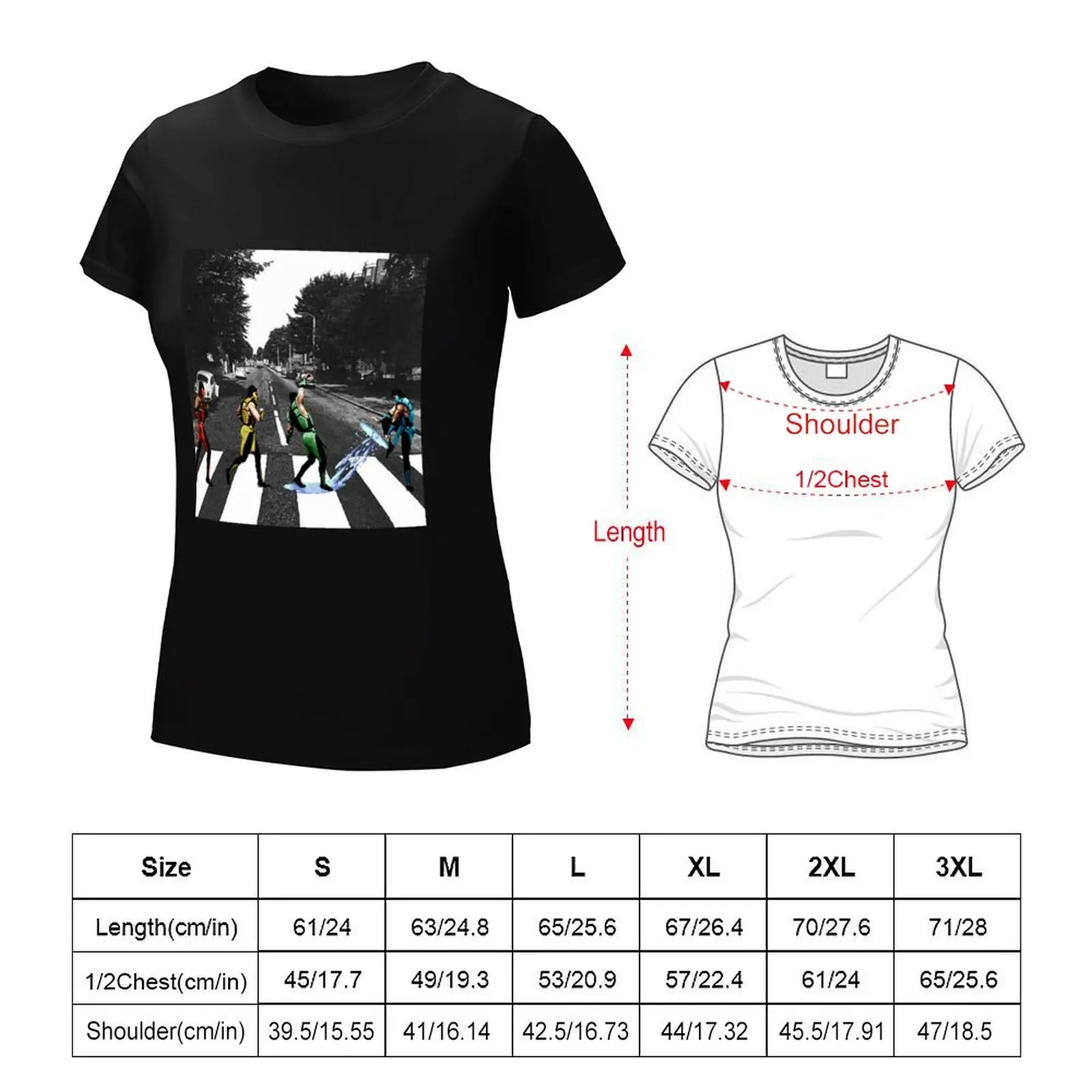 T-shirt de manga curta feminina com design kombat, tops de verão, camisetas gráficas, camisetas fofas para mulheres