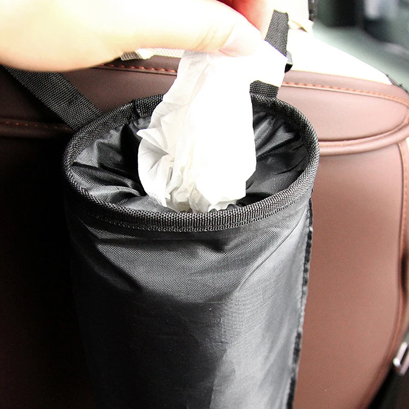 1pcs Car Seat Back Trash Holder Hang Litter Bag Garbage Storage Rubbish Container Oxford Cloth Car Waste Bins Car Accessories