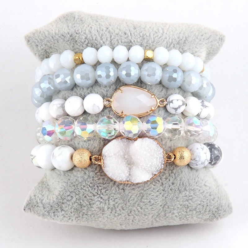 RH Fashion Beaded Bracelet 5pc Multi Stack Bracelet Bangle Sets For Women Boho Jewelry Gift DropShip