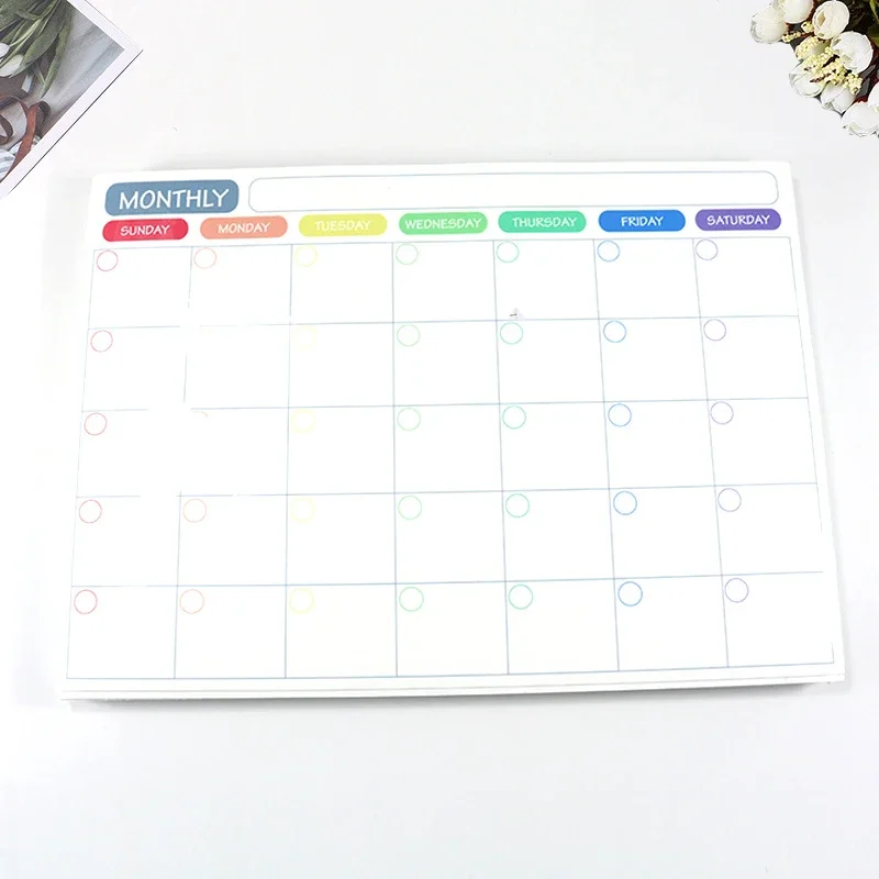 Calendar Table Dry Erase Fridge Sticker Message Board Menu Magnetic Calendar For Fridge Monthly Weekly Planner Whiteboard