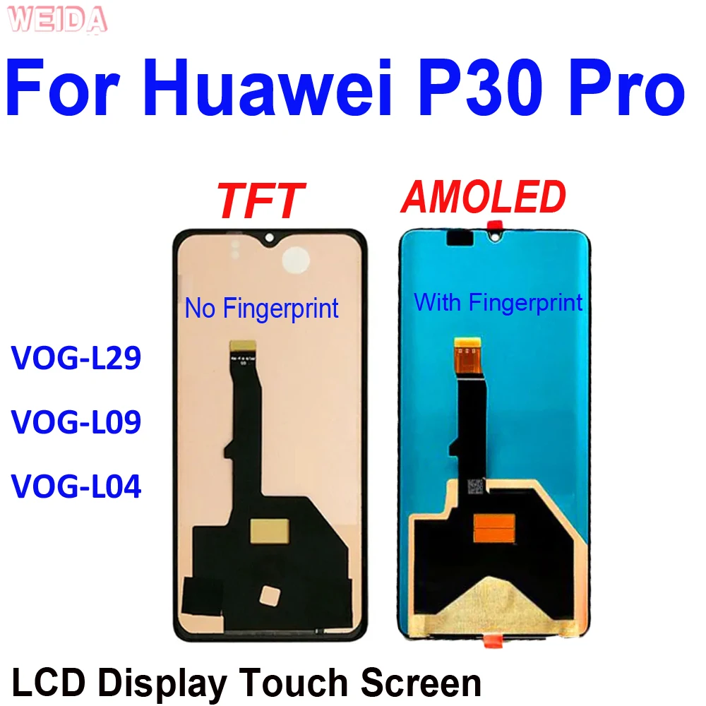 

6.47" For Huawei P30 Pro VOG-L29 VOG-L09 VOG-L04 LCD Display Touch Screen Digitizer Assembly For Huawei P30 Pro LCD Replacement