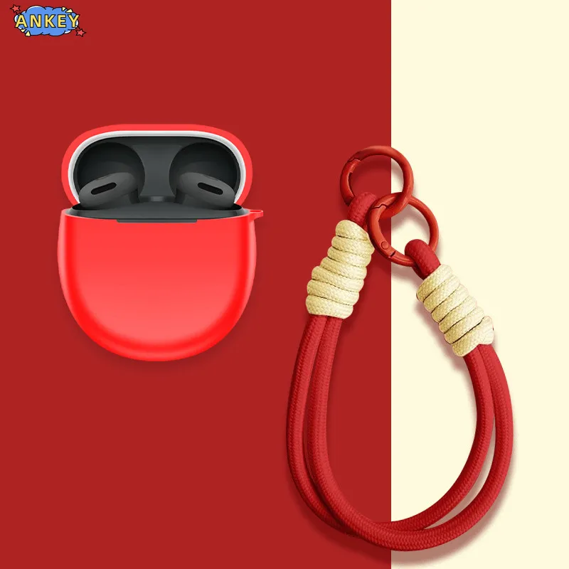 حافظة لهاتف Google Pixel Buds 2a حافظة من السيليكون الناعم المقاوم للخدش مع حبل حلقة تسلق #4