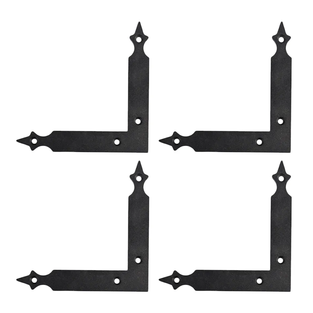 4Pcs Industrial Grade Iron Corner Bracket L Shape Angle Brace for Wooden Table Desk Shelf Chair Barn Door Furniture