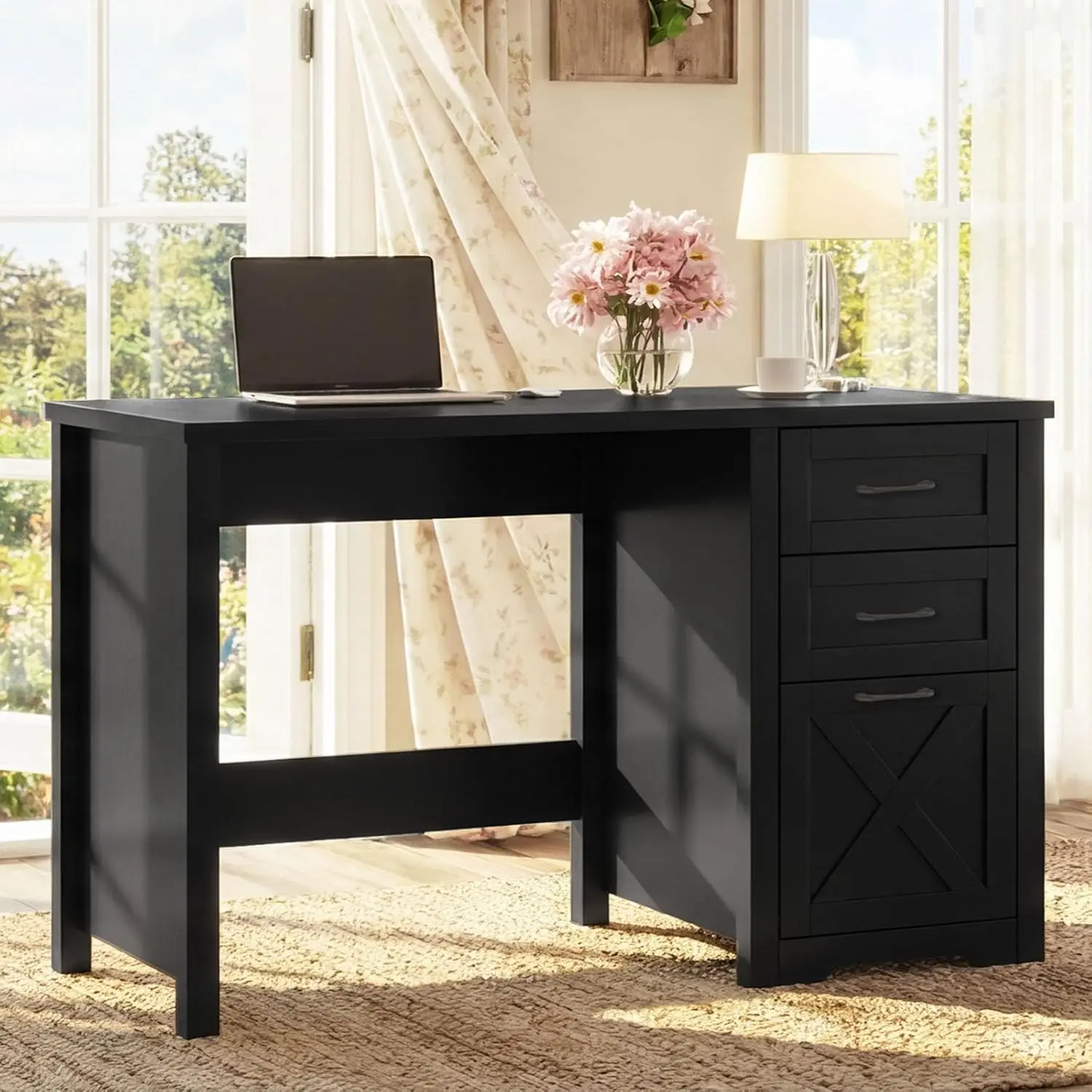 Farmhouse Executive Desk with File Drawer, 47