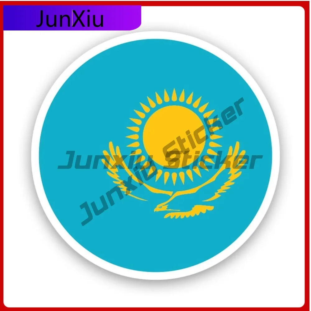

Round Kazakh Flag Stickerwaterproof Outdoor Decalskazakhstan Cool Car Waterproof Vinyl Decal For Car Bumpers Decor Fun Decor