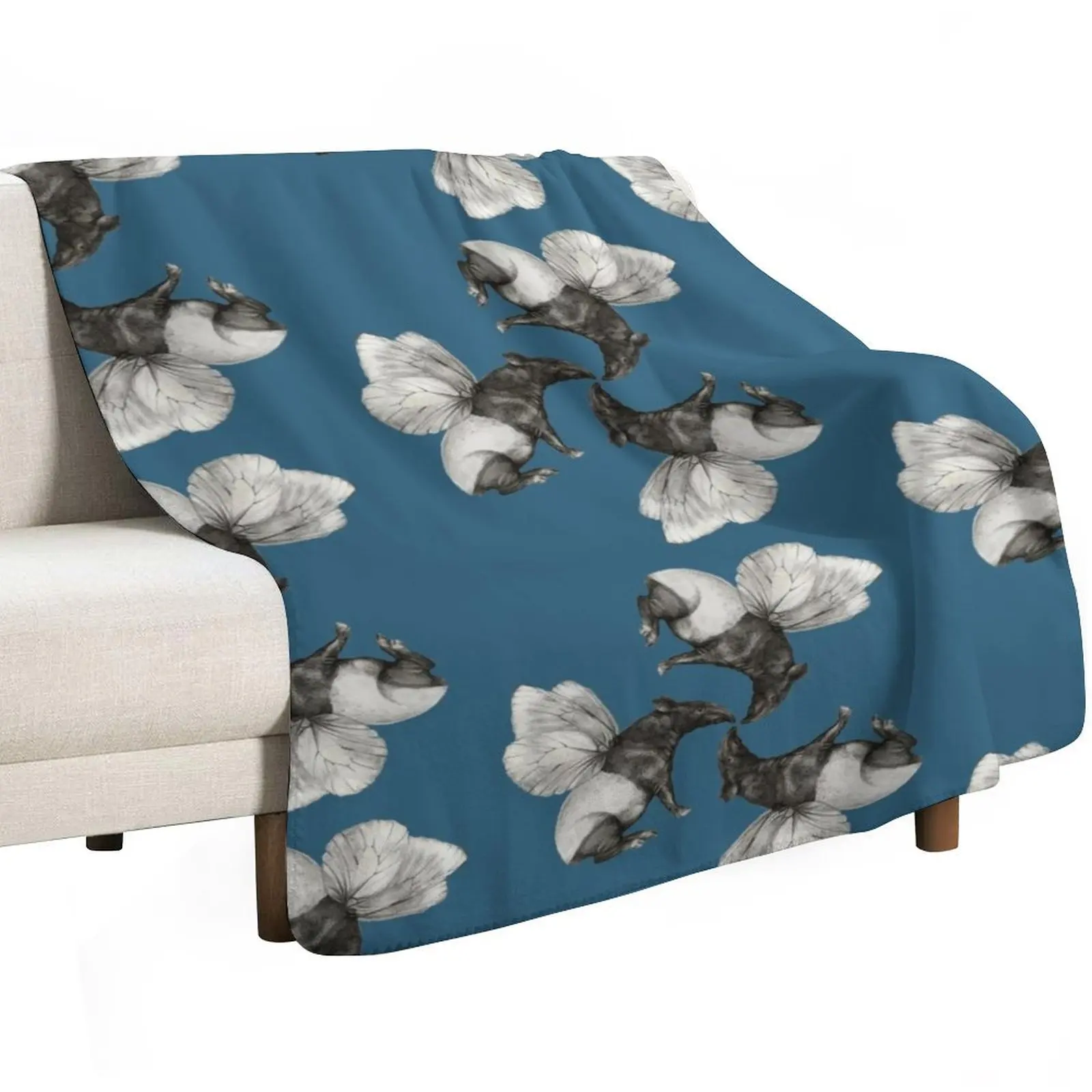 Flying tapirs Throw Blanket Bed Fashionable christmas gifts Hairy sofa bed Thin for babies Blankets