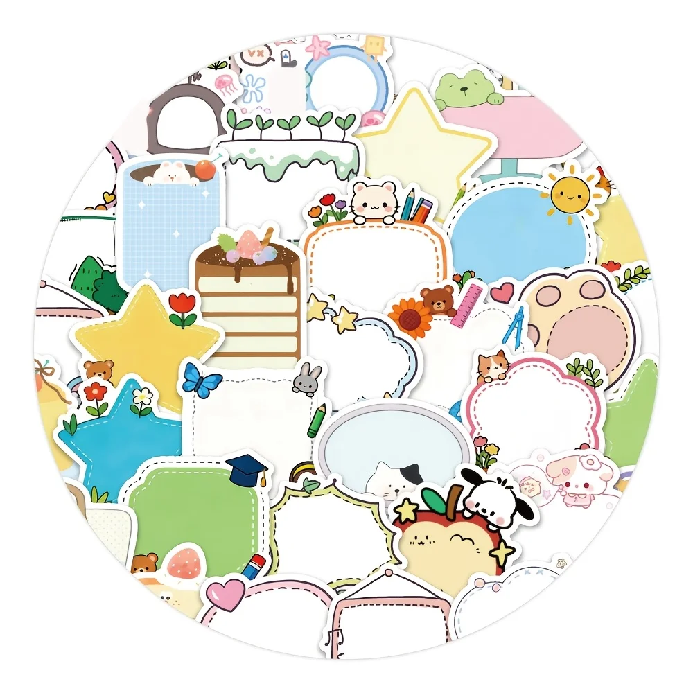60 pieces of simple sketch dialog box stickers, label handbooks, art materials, cute decorative stickers view 3