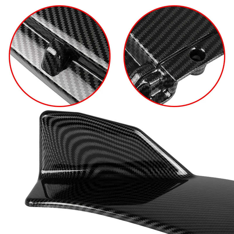 Accessori per auto paraurti anteriore universale per auto Kit corpo Spoiler Splitter diffusore 4 pezzi Splitter in fibra di carbonio bianco plastica