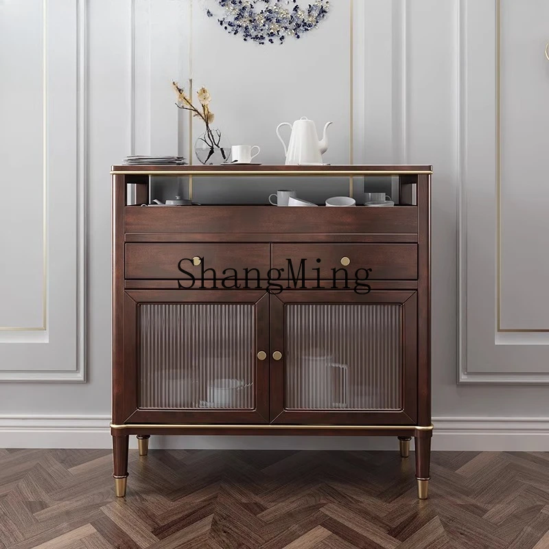 

FG light luxury dining side cabinet Solid wood tea cabinet Living room sofa coffee machine placement table Locker