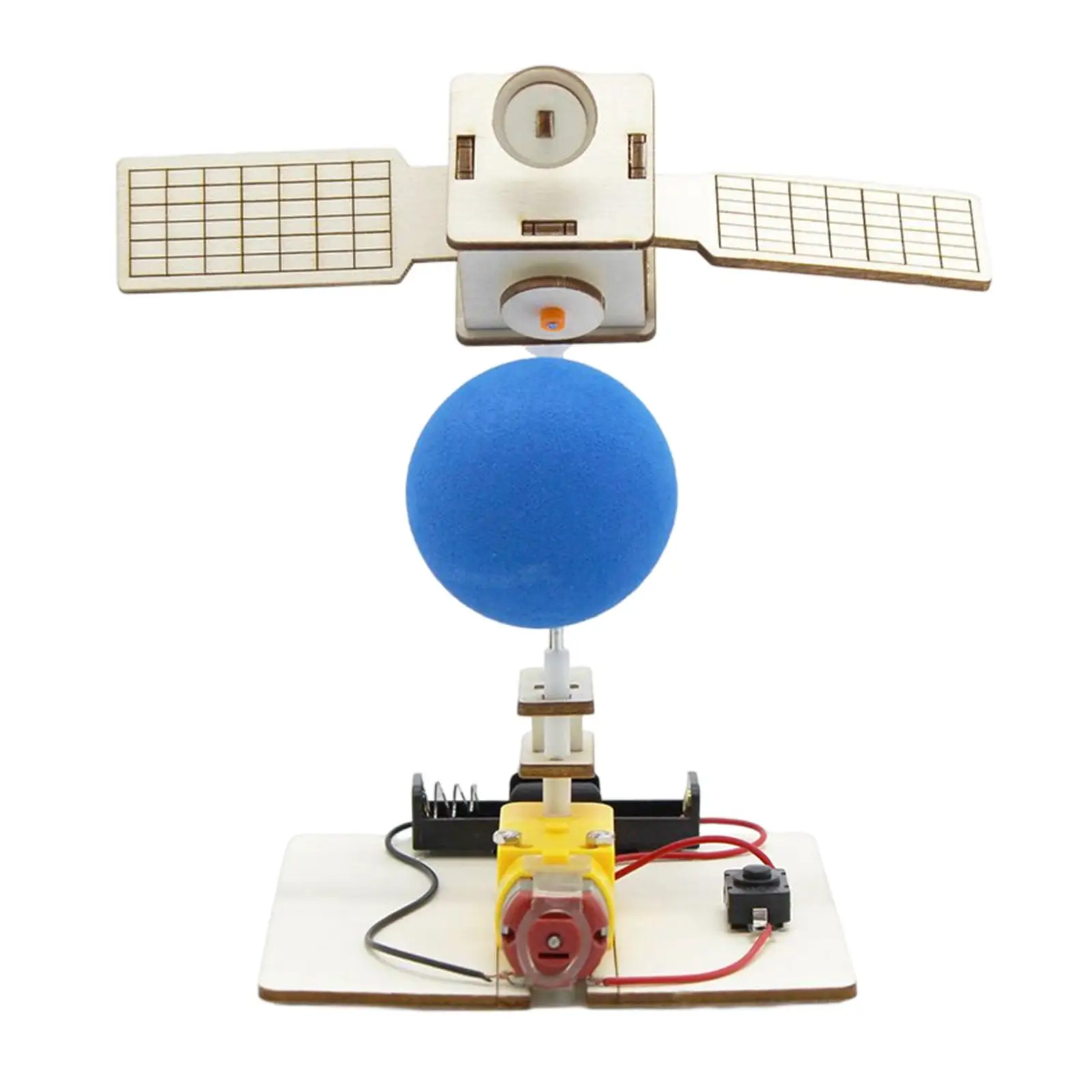 Set percobaan sains kayu, mainan pembelajaran kerajinan satelit buatan tangan untuk anak laki-laki